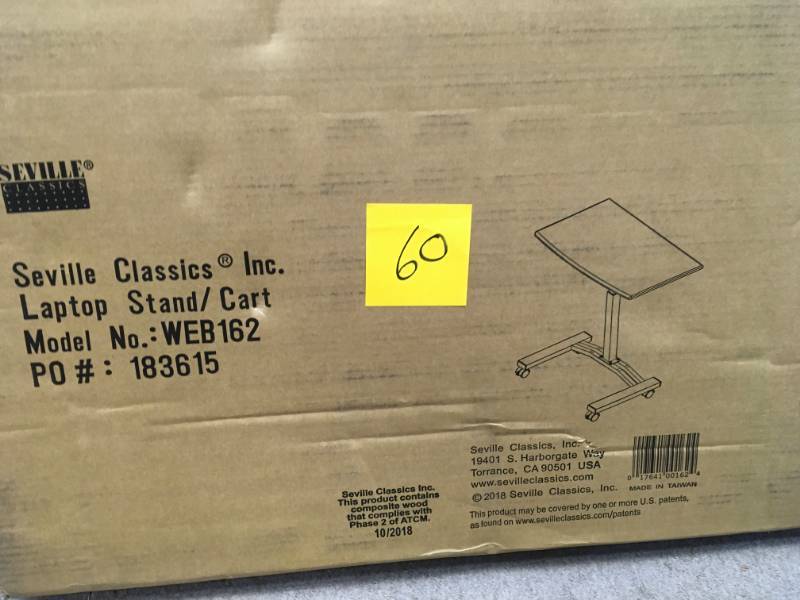 Seville Classics Mobile Laptop Desk Cart In Good Condition Kx