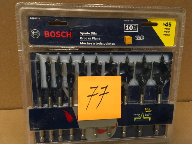 lot 77 image: Bosch Daredevil Standard Spade Bit Set (10-Piece) in good condition