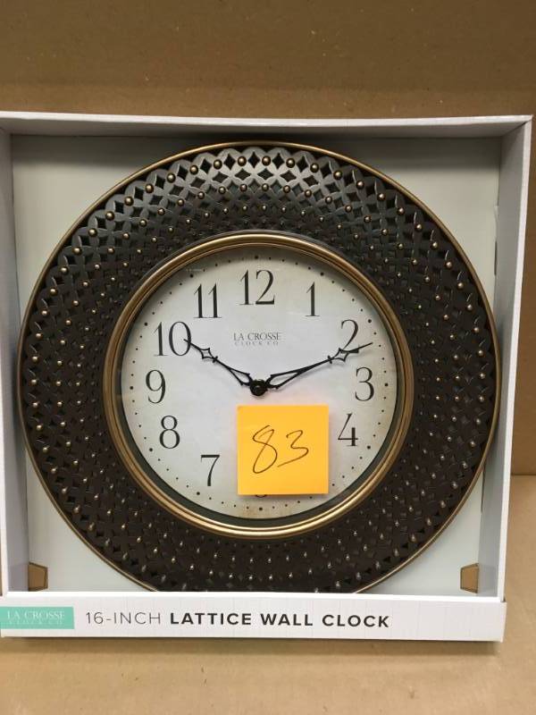 lot 83 image: La Crosse Technology Analog Lattice Wall Clock bbb86507 in good condition