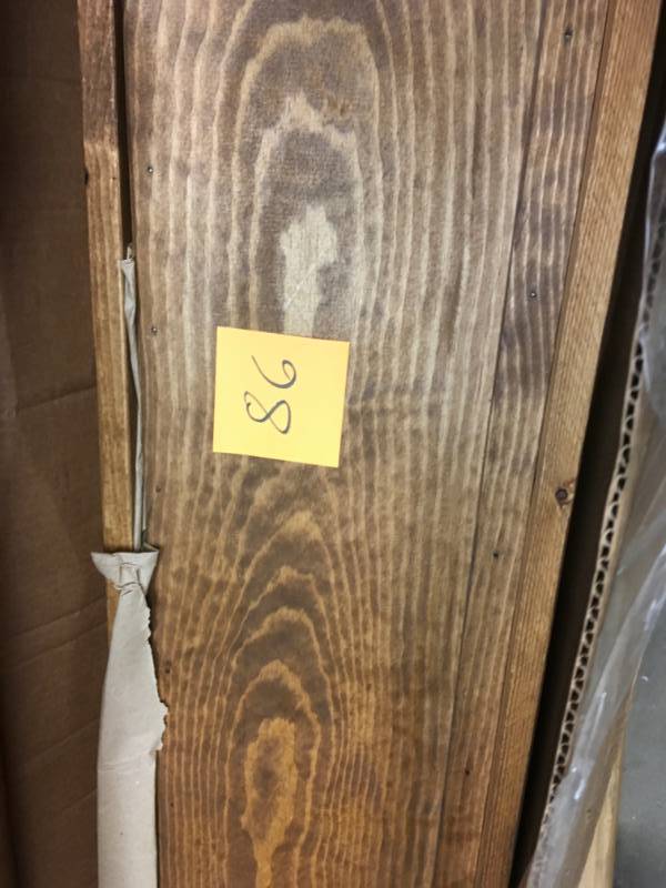 lot 86 image: Del Hutson Designs Rustic Luxe 36 in. W x 10 in. D Dark Walnut Stemware Decorative Shelves in good condition