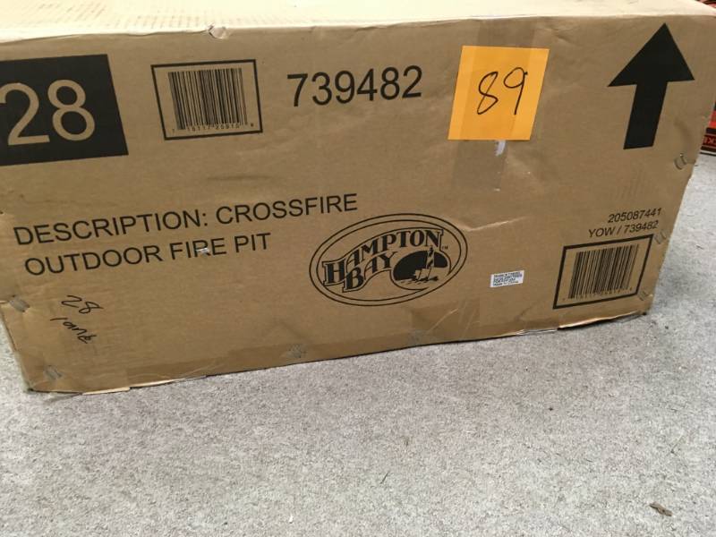 lot 89 image: Hampton Bay Crossfire 29.50 in. Steel Fire Pit not used