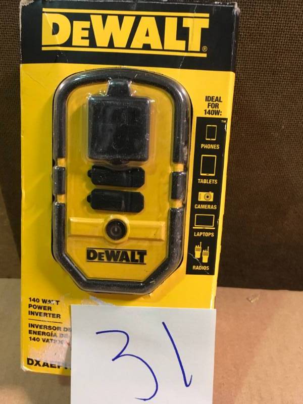 DEWALT 140-Watt Power Inverter with Dual USB Ports in good condition