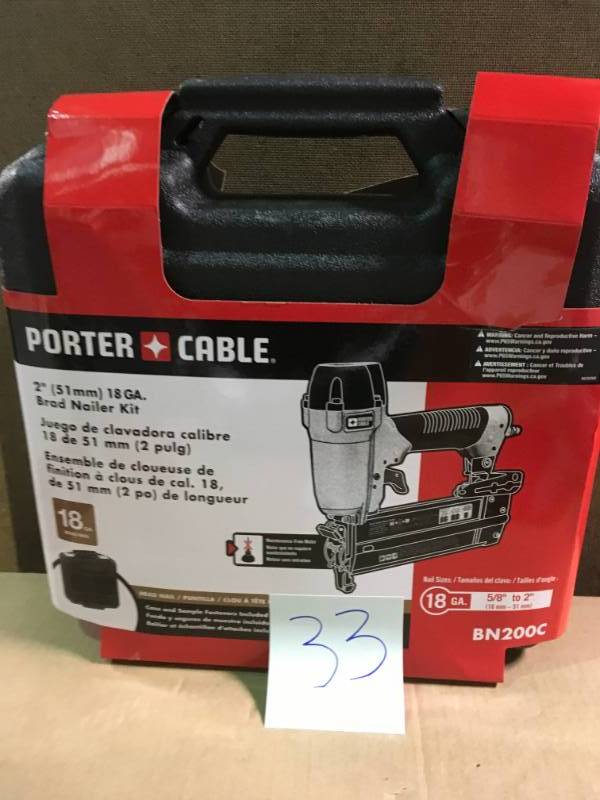 Porter-Cable 18-Gauge Pneumatic Brad Nailer Kit in good condition