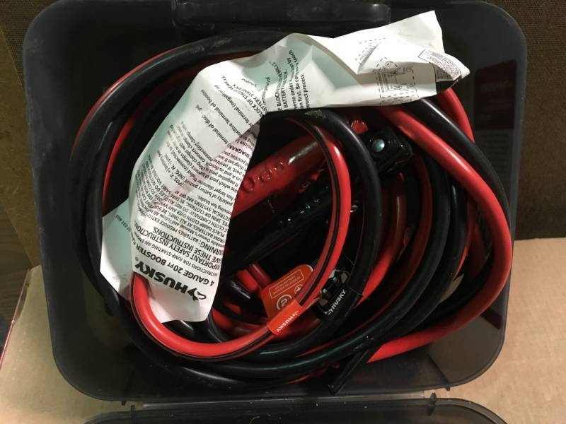 Husky 20 ft. 4-Gauge Booster Cables in good condition