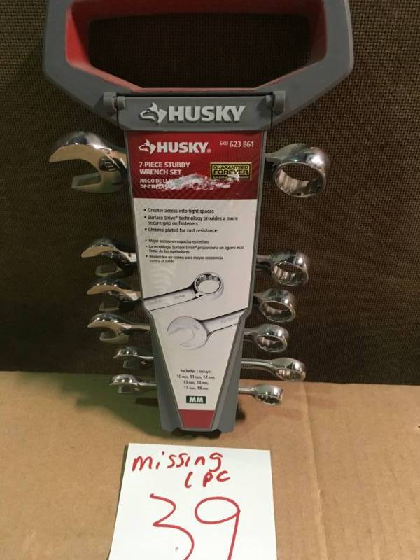 Husky Metric Stubby Wrench Set (7-Piece) MISSING ONE PC in good condition