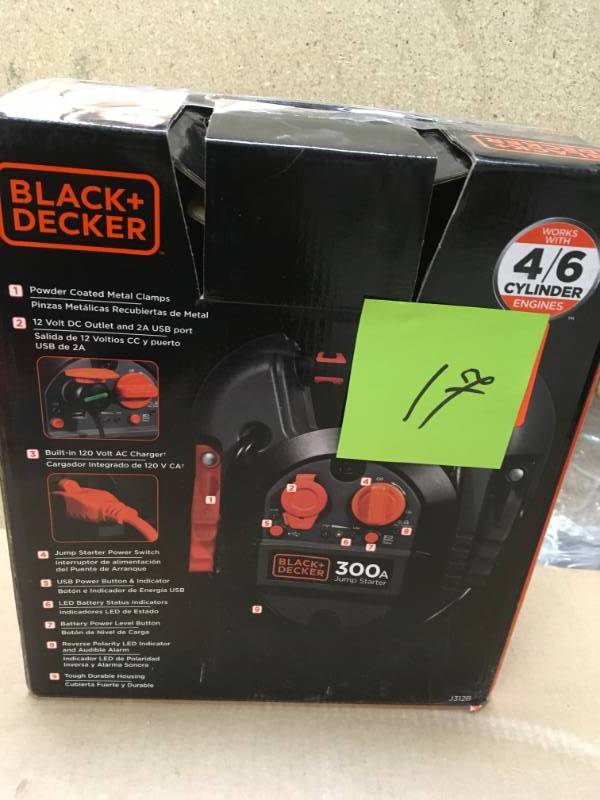 black & decker 300 amp jump starter