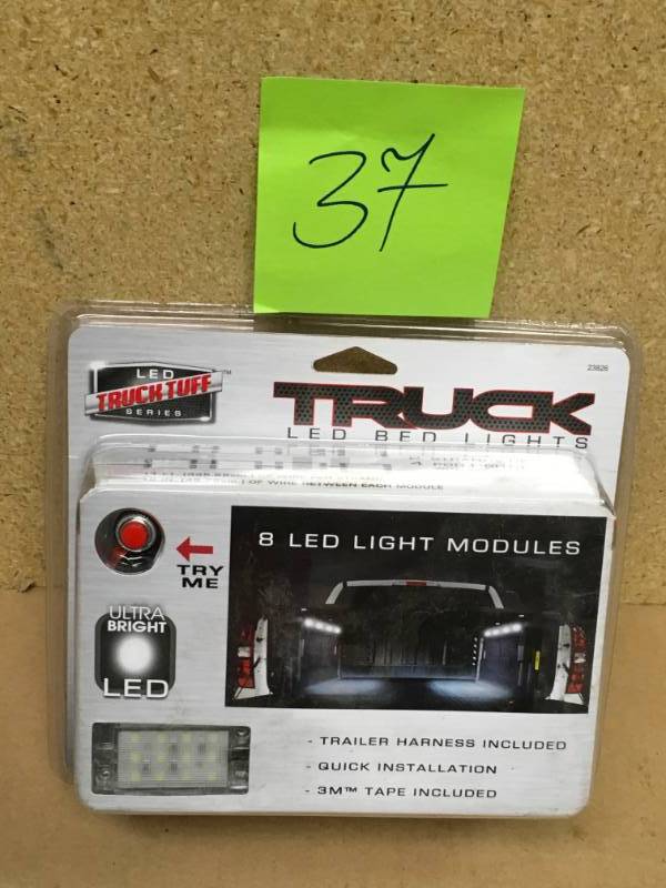lot 37 image: 8 Ultra Bright White LED Truck Bed Lights in good condition