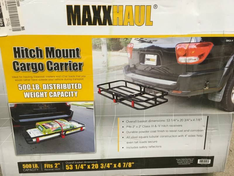 lot 63 image: MAXXTOW 70107, Compact Cargo Carrier 53 x 19-12, 500 Lb Capacity in good condition
