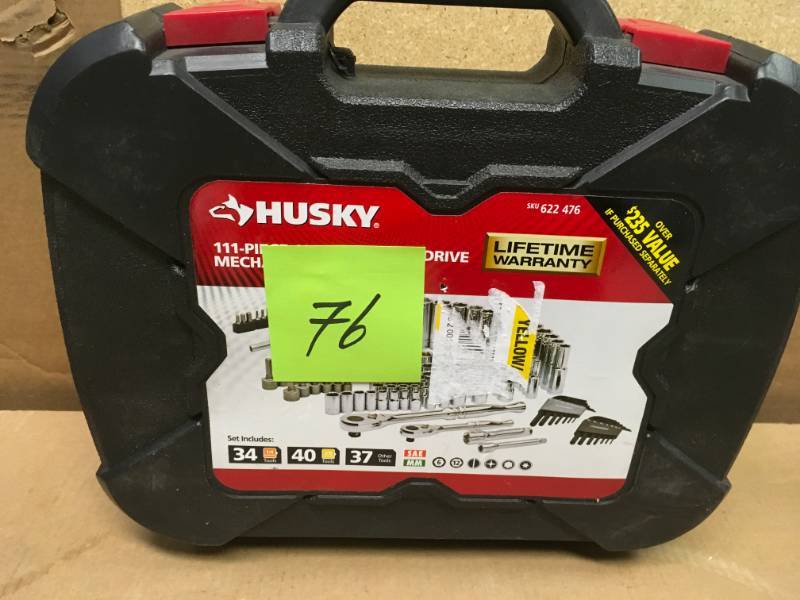 lot 76 image: Husky Mechanics Tool Set (111-Piece) in good condition