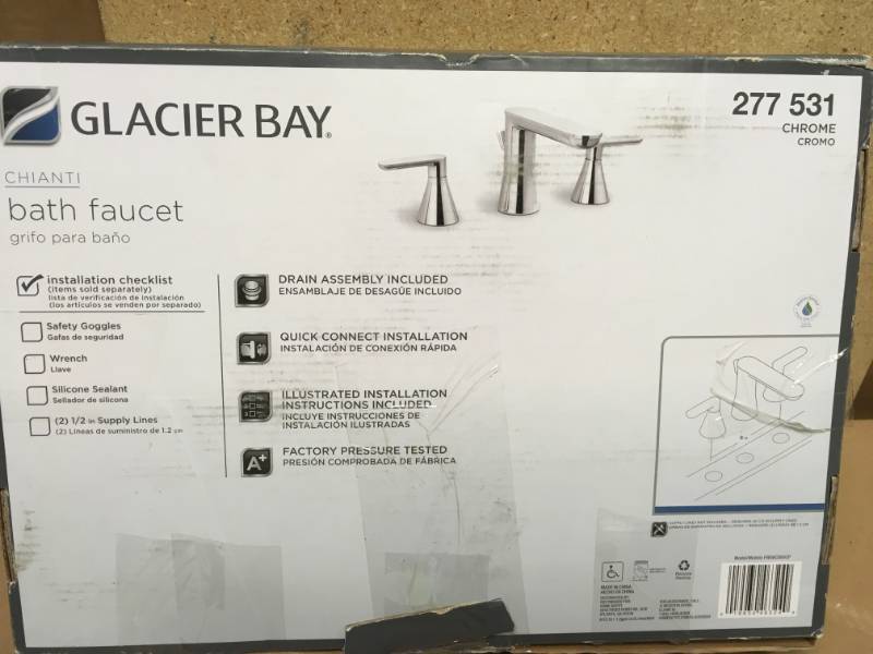lot 89 image: Glacier Bay Chianti 8 in. Widespread 2-Handle Bathroom Faucet in Chrome in good condition