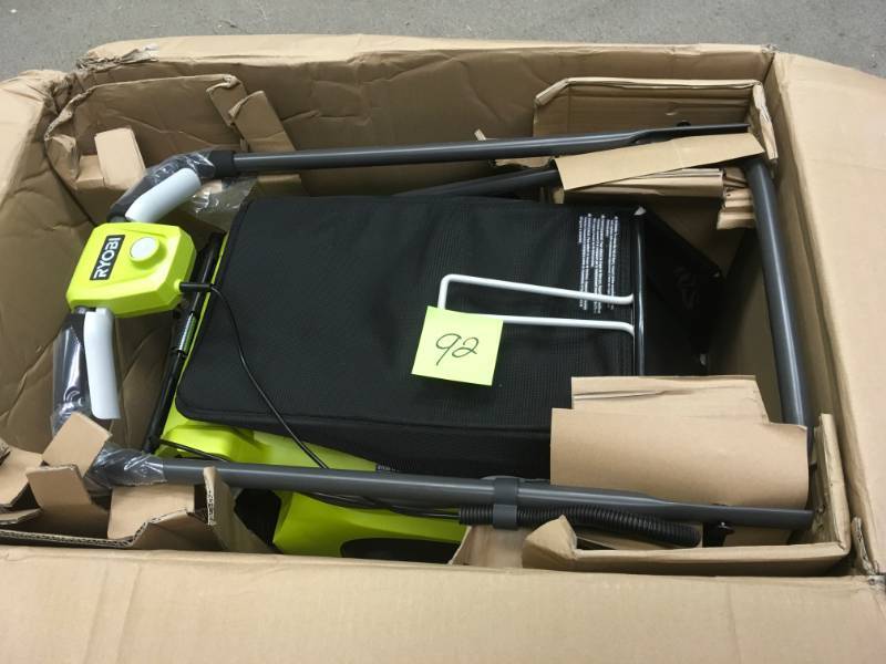 lot 92 image: RYOBI 16 in. 40-Volt Lithium-Ion Cordless Battery Walk Behind Push Lawn Mower - BatteryCharger Not Included in good condition