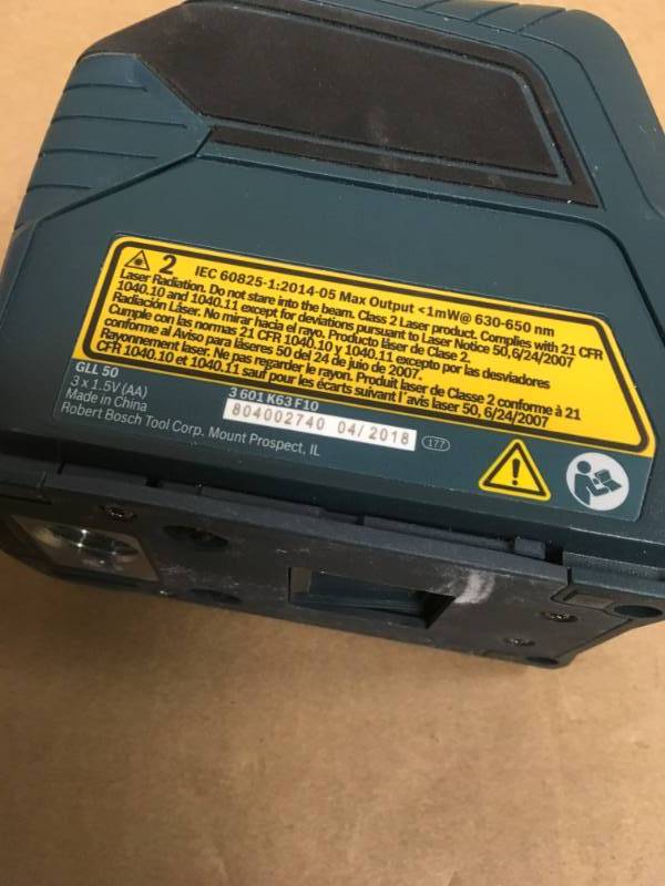 lot 99 image: Bosch 50 ft. Self Leveling Cross Line Laser Level in good condition