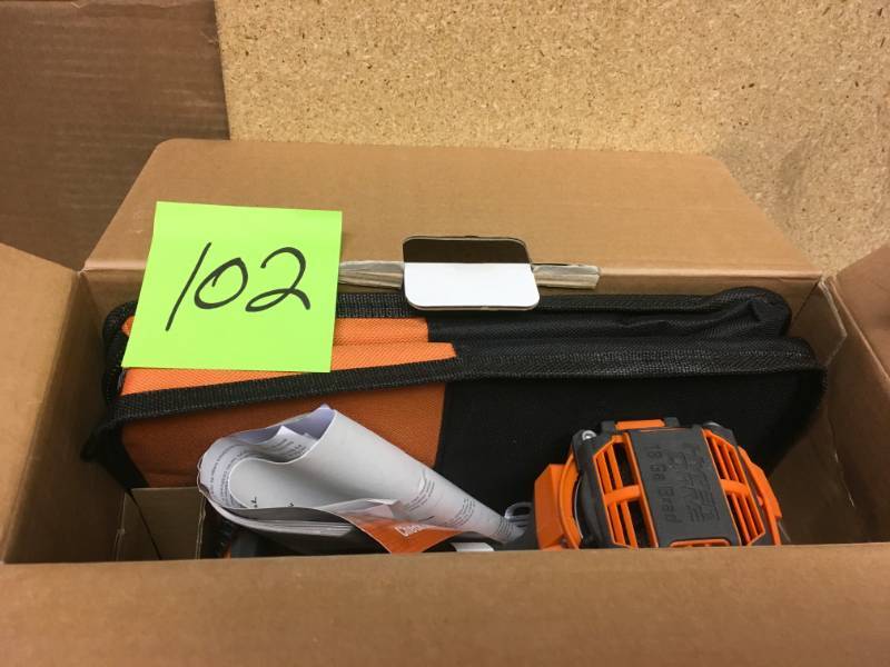 lot 102 image: RIDGID 18-Volt Cordless Brushless HYPERDRIVE 18-Gauge 2-18 in. Brad Nailer (Tool-Only) in good condition