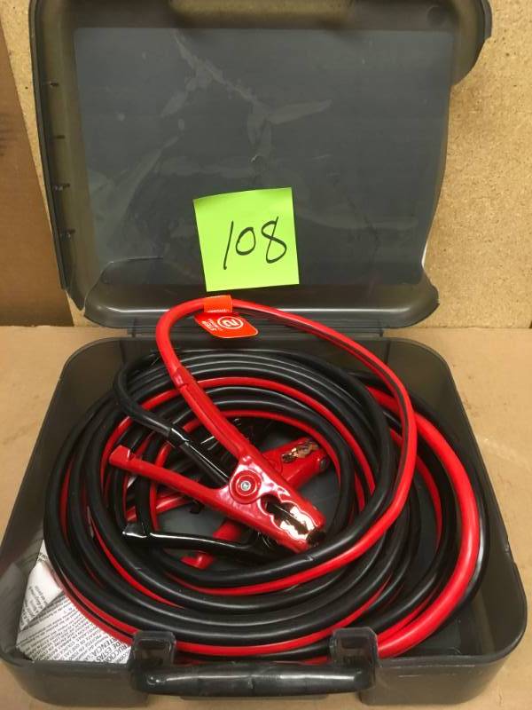 lot 108 image: Husky 20 ft. 4-Gauge UL Booster Cable-QP in good condition