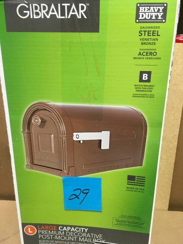 Gibraltar Mailboxes Garrison Steel Post-Mount Large Mailbox in Venetian Bronze  in very good condition