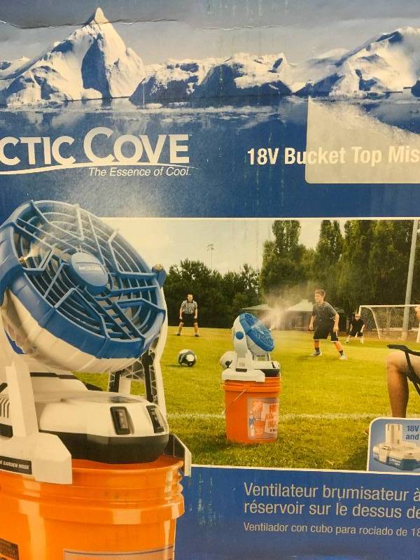 Arctic Cove 18-Volt Two Speed Misting Bucket Top Fan not used