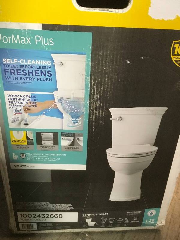 American Standard VorMax Plus Tall Height 2-Piece 1.28 GPF Single Flush Elongated Toilet in White with Slow Close Seat not used