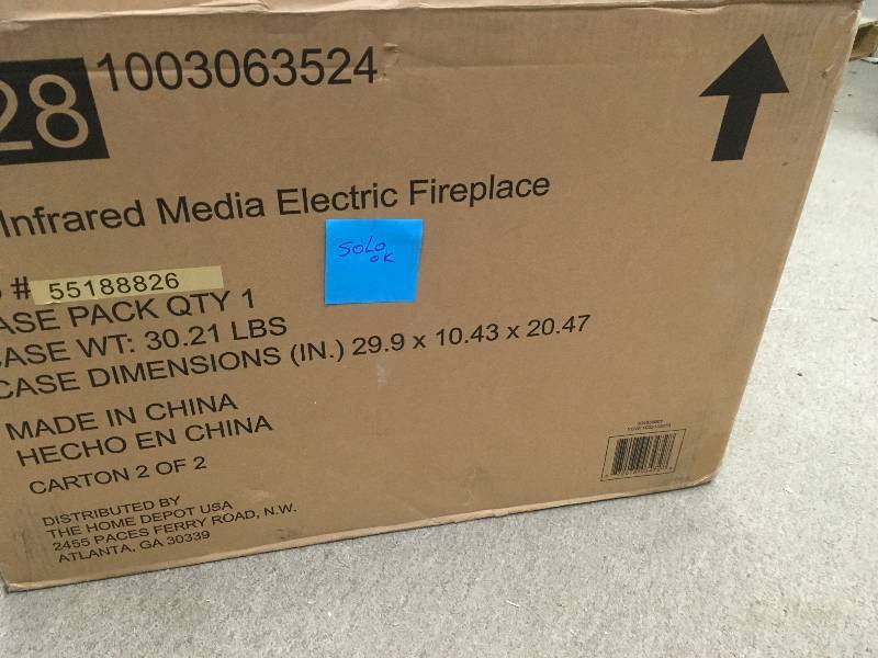 Insert Only for Home Decorators Collection Edenfield 59 in. Freestanding Infrared Electric Fireplace TV Stand  in very good condition