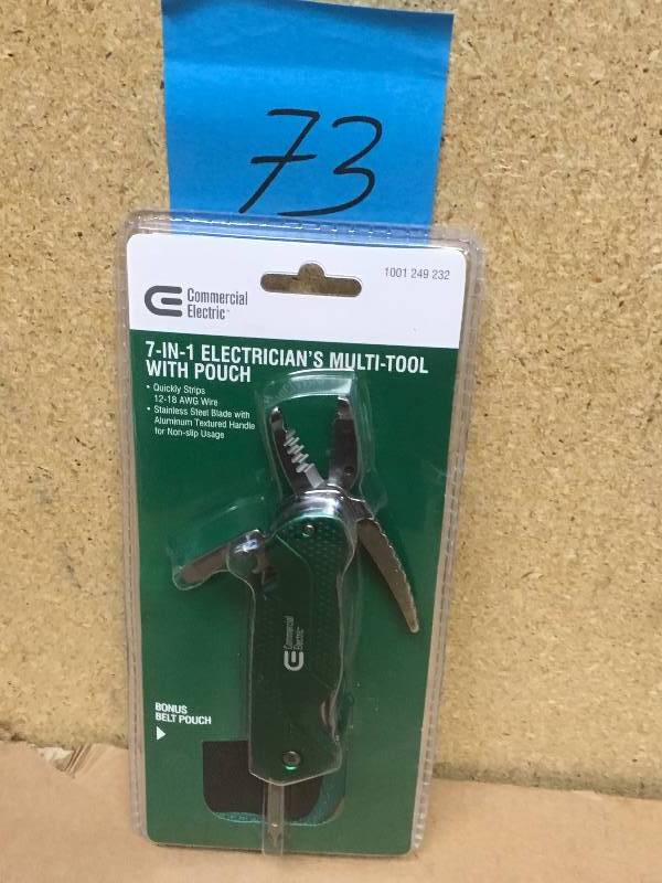 Commercial Electric 7-in-1 Electricians Multi-Tool with Pouch  in very good condition