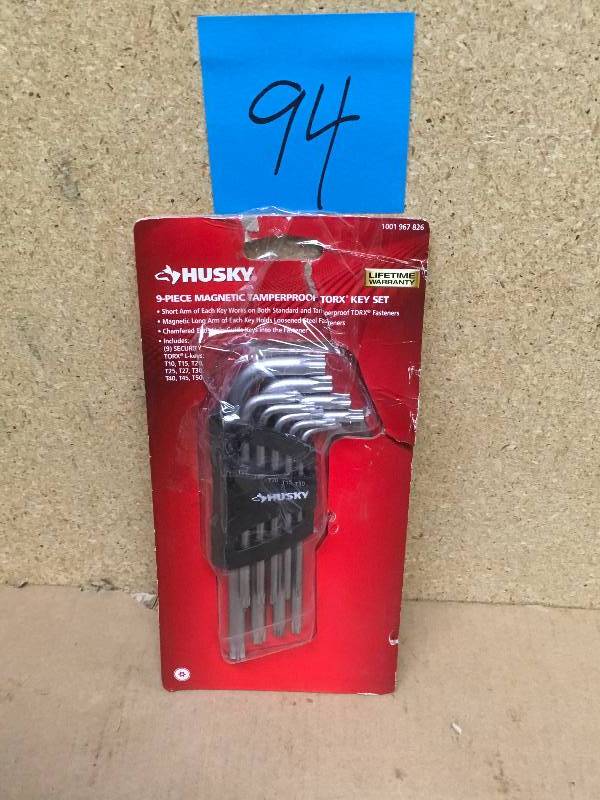 Husky Magnetic Tamperproof TORX L-Key Set (9-Piece)  in very good condition