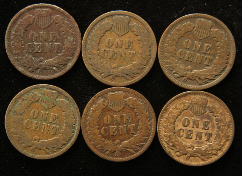 6 INDIAN HEAD CENTS 1898 1899 1902 1903 1904 1905