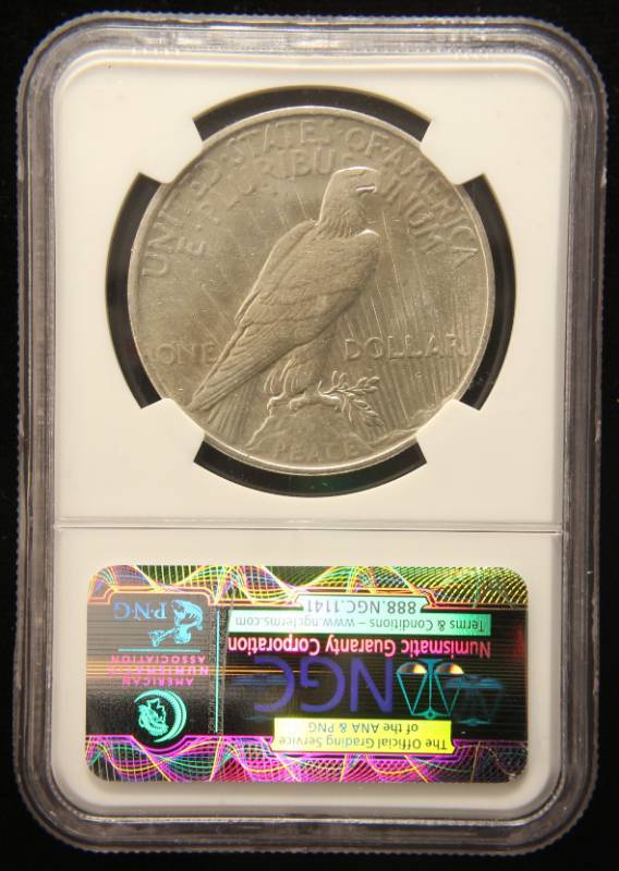 1927-D PEACE SILVER DOLLAR AU55 NGC