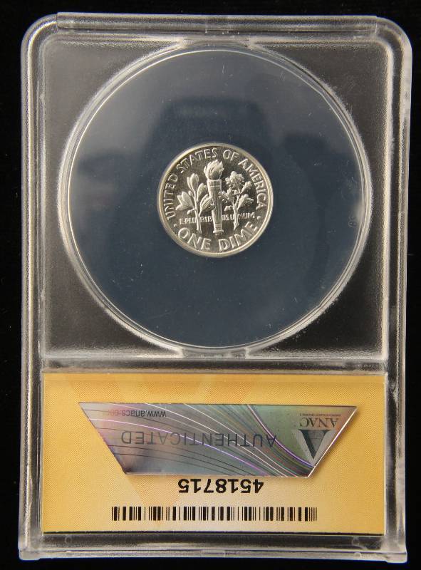 1955 PROOF ROOSEVELT SILVER DIME PF67 ANACS high grade coin