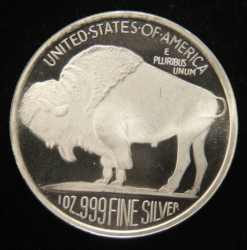 1 TROY OZ. .999 FINE SILVER INDIAN BUFFALO DESIGN