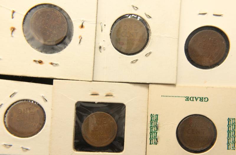 6 EARLY DATE WHEAT CENTS 1913-D 1915-D 1917-D 1919-D 1928-D 1929-D
