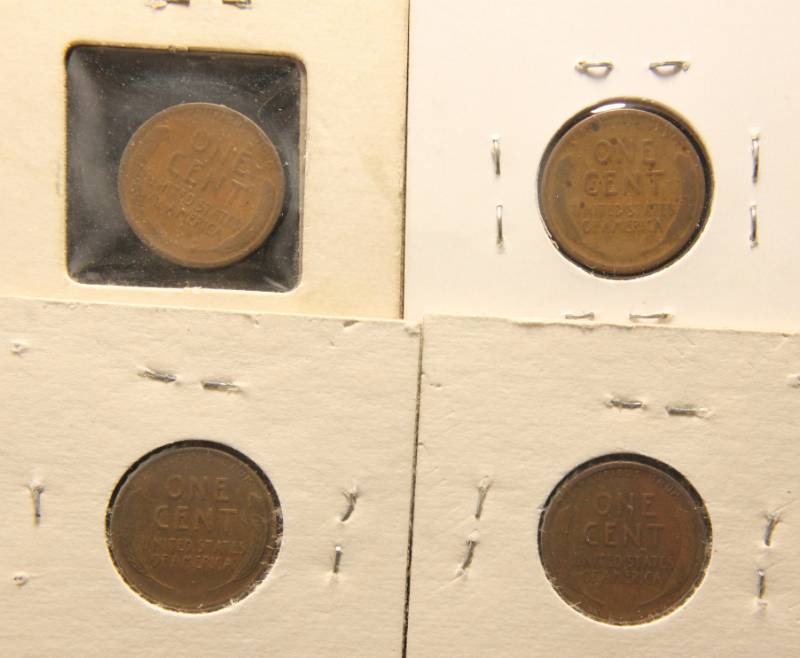 GROUP OF 4 D MINT WHEAT CENTS 1919-D 1926-D 1928-D 1929-D