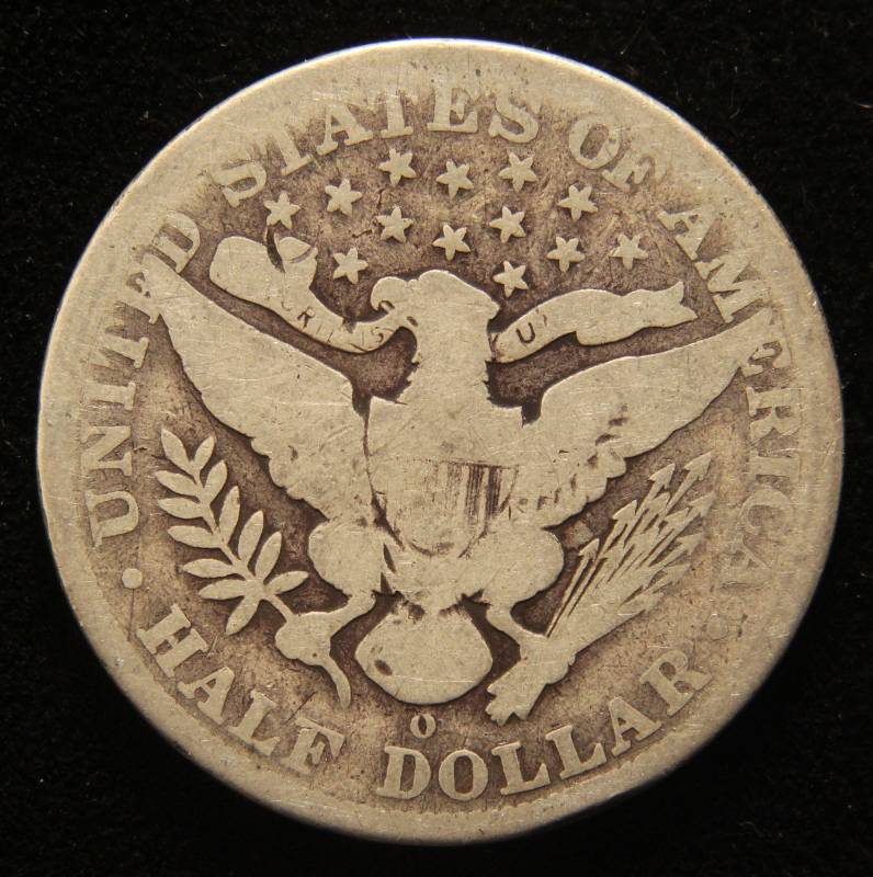 1908-O BARBER SILVER HALF DOLLAR