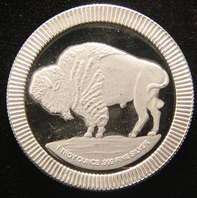 1 TROY OZ. .999 FINE SILVER INDIAN BUFFALO DESIGN