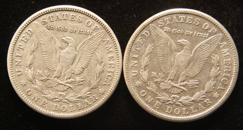 GROUP OF 2 MORGAN SILVER DOLLARS 1921-S X2