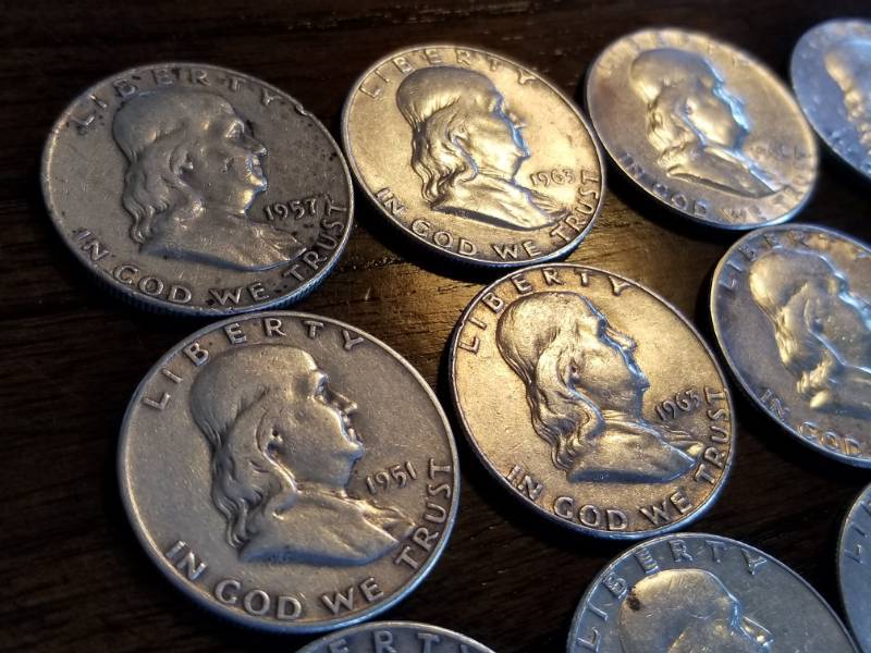 GROUP OF 20 FRANKLIN SILVER HALF DOLLARS