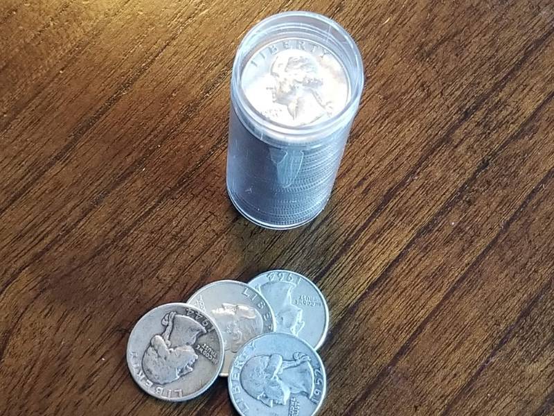ROLL OF 40 US 90% SILVER WASHINGTON QUARTERS