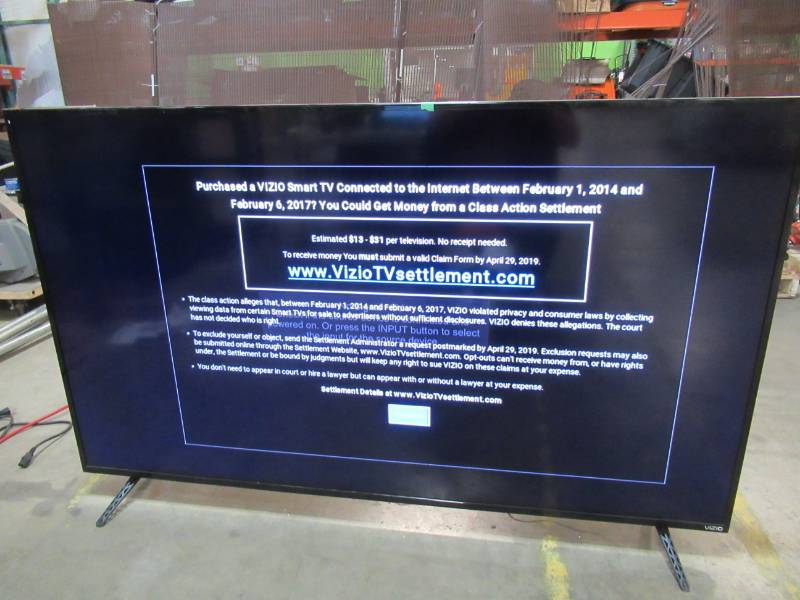 lot 11 image: Vizio 4K UHD HDR LED Smart TV, 70 - E70-E3, With Remote - Vertical Line