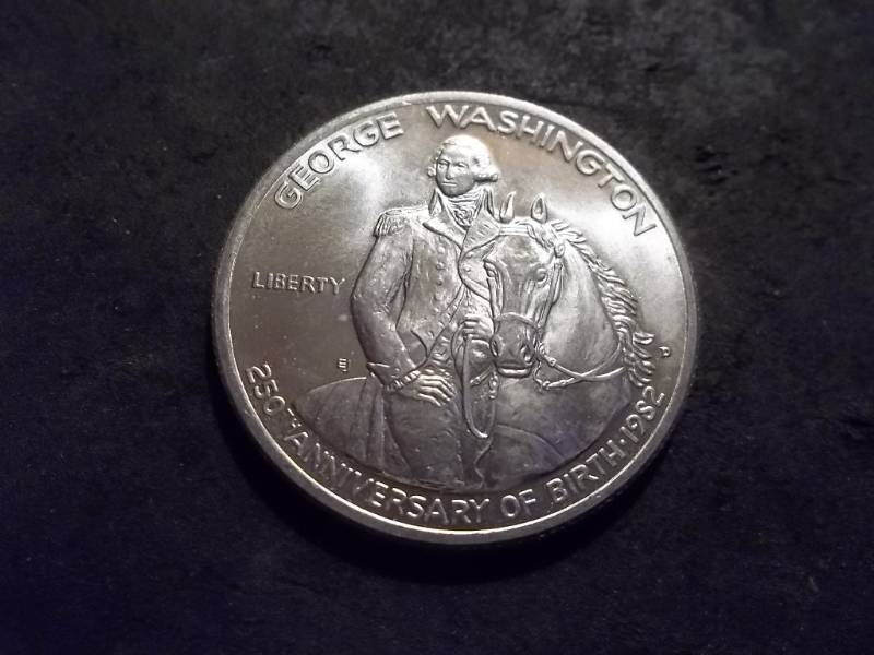 George Washington 250th Birthday Commemorative Uncirculated Silver Half Dollar