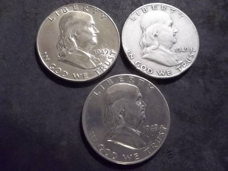 1949 P,D,S Franklin Half Dollars