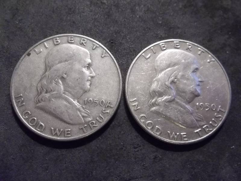 1950, 1950 D Franklin Half Dollars