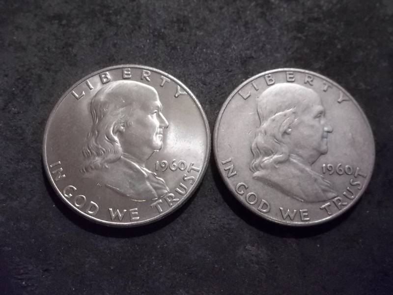 1960, 1960 D Franklin Half Dollars