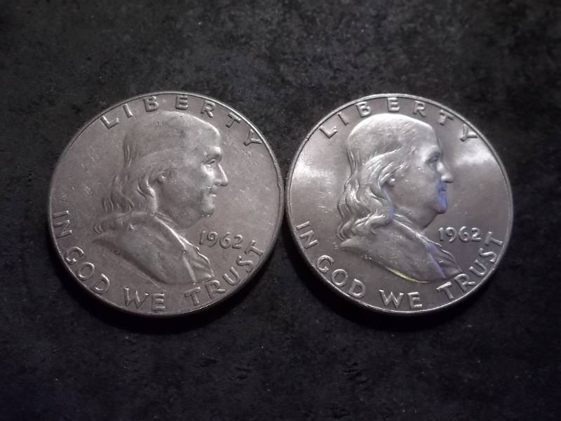 1962, 1962 D Franklin Half Dollars