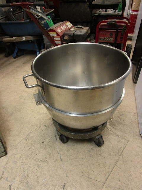 HOBART MIXER BOWL AND BOWL TRANSPORT DOLLY