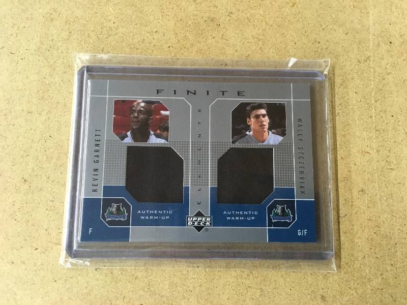 lot 273 image: Kevin Garnett Wally Szczerbiak Authentic Jersey Card