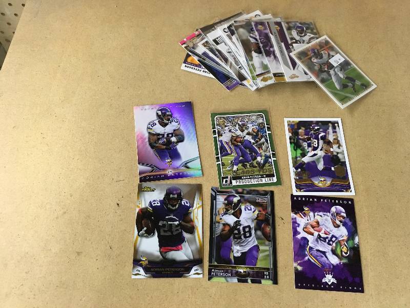 lot 284 image: 25 Adrian Peterson Cards