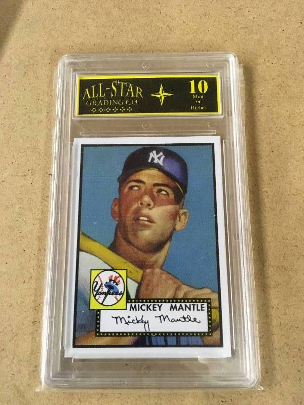 lot 304 image: All- Star Grading Co. Mickey Mantle Card 10 Mint