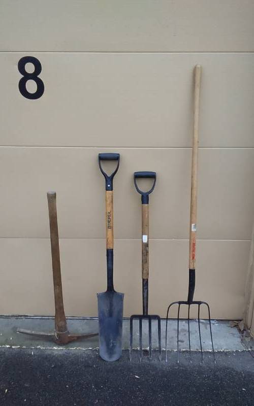 lot 30 image: 2-Tru-Temper Forks, Spade, Ax