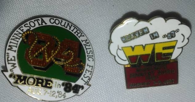 lot 22 image: 1984 & 1987 WE Fest Pins, Hard to Find