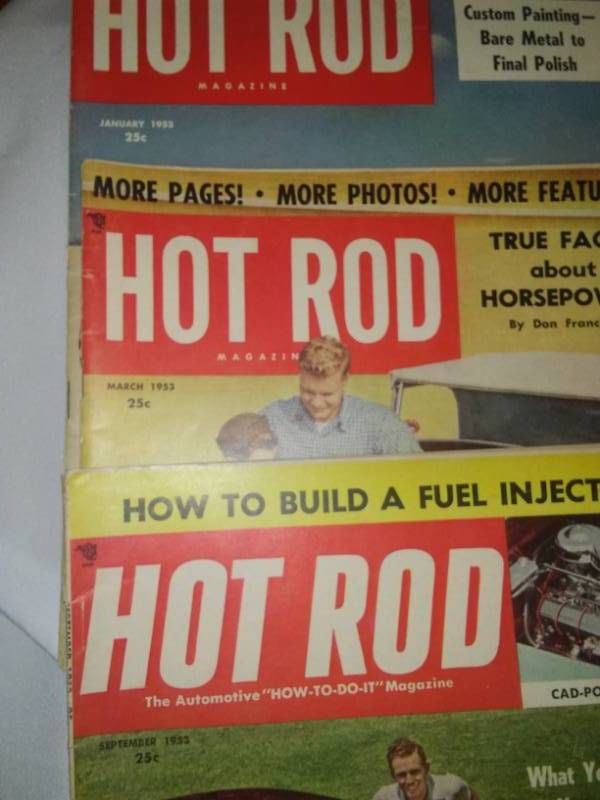 lot 27 image: 21 Hot Rod Magazines 1952,53,54,55,56 and 59.