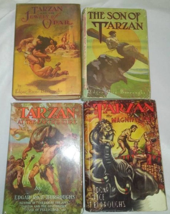 lot 97 image: 4 Tarzan books - Edgar Rice Burroughs 1917, 1918, 1939, 1929 first editions