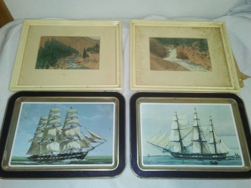 lot 115 image: Glacier National Park photo from 1960s and designer nautical ships.